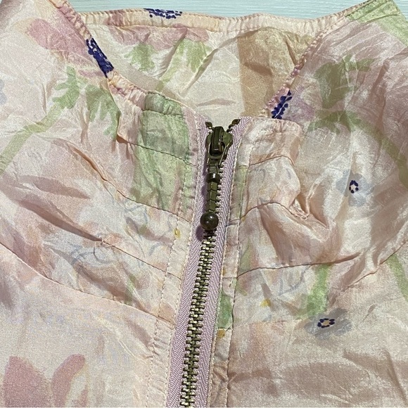 Vintage EVR Div Rousso Apparel Silk Pastel Floral WindBreaker Jacket, Sz Medium - Picture 9 of 13